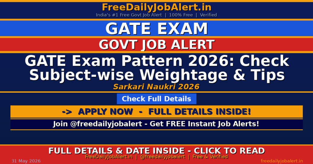 GATE Exam Pattern 2026: Check Subject-wise Weightage & Tips
