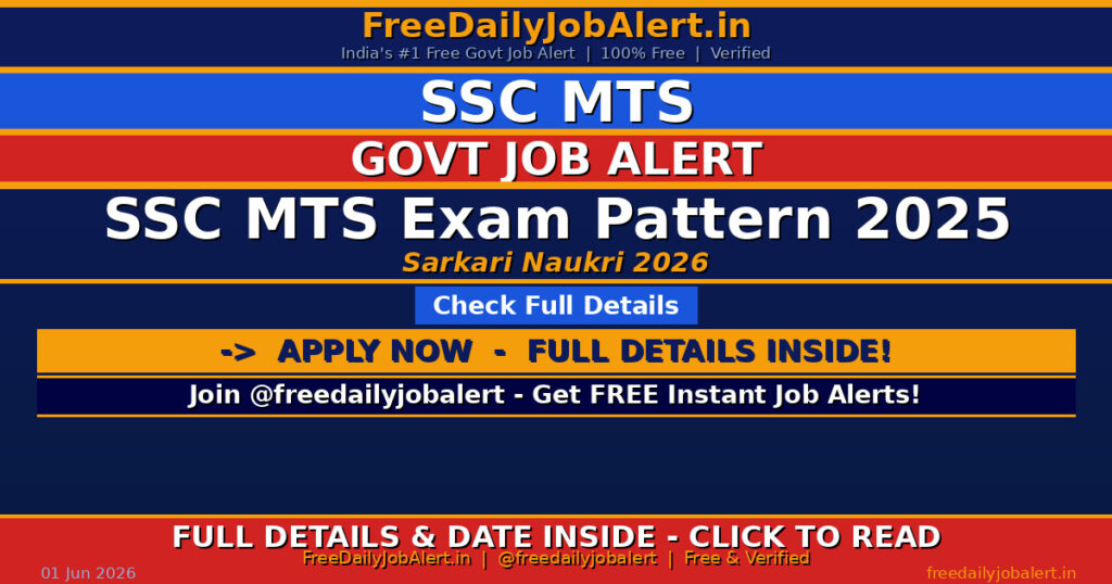 SSC MTS Exam Pattern 2025