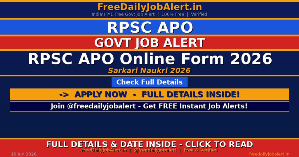 RPSC APO Online Form 2026