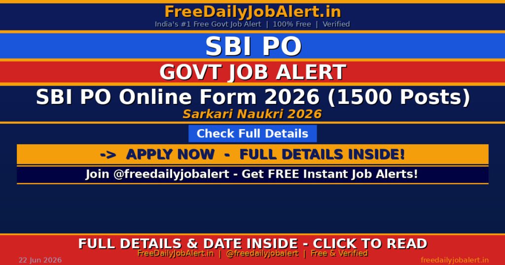 SBI PO Online Form 2026 (1500 Posts)