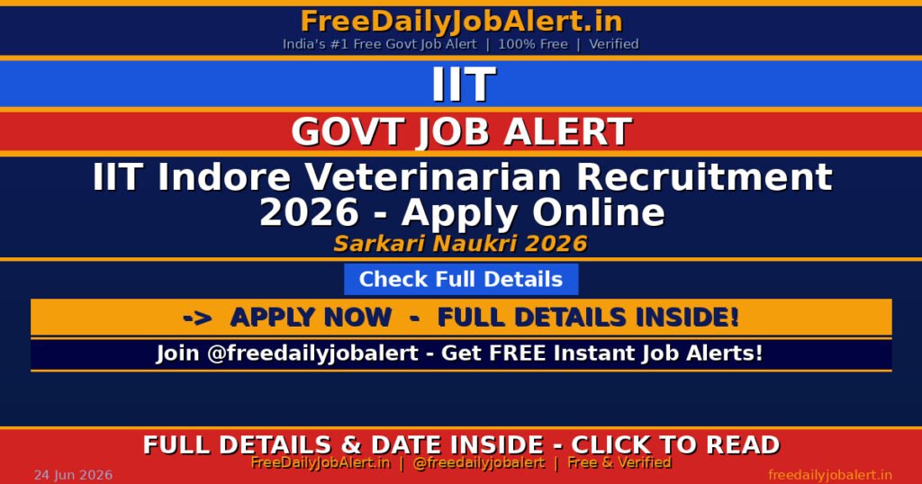 IIT Indore Veterinarian Recruitment 2026 – Apply Online