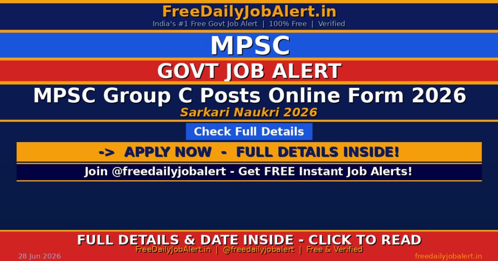 MPSC Group C Posts Online Form 2026