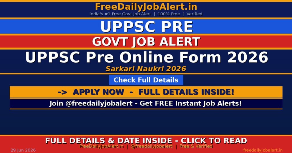 UPPSC Pre Online Form 2026