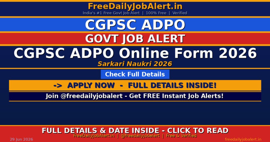 CGPSC ADPO Online Form 2026