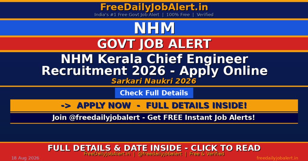 NHM Kerala Chief Engineer Recruitment 2026 – Apply Online