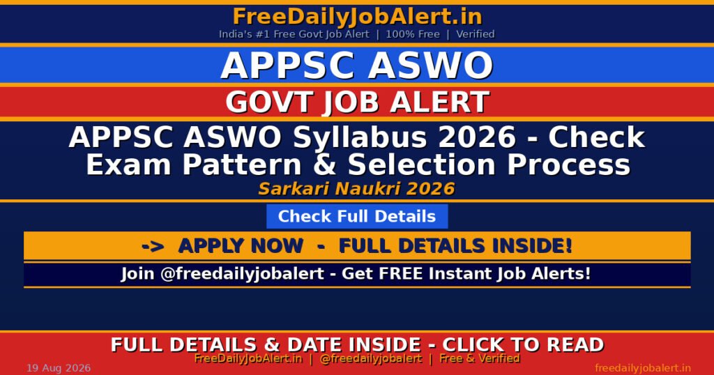 APPSC ASWO Syllabus 2026 – Check Exam Pattern & Selection Process