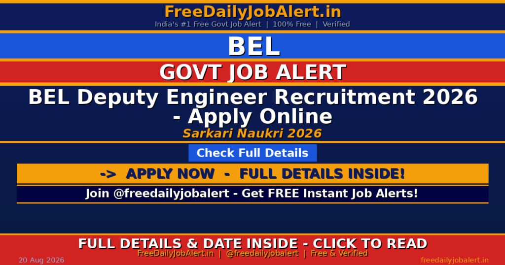 BEL Deputy Engineer Recruitment 2026 – Apply Online
